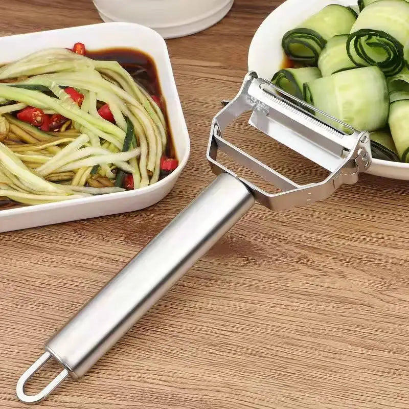 Double-Head Stainless Steel Vegetable Peeler – Multifunction Fruit, Vegetable & Melon Slicer Kitchen Tool