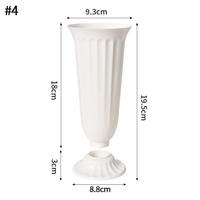 Modern White Decorative Vase – Minimalist Flower Vase for Home & Table Decor