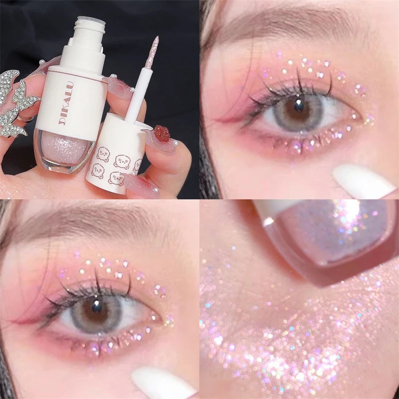 Fard à Paupières Liquide DIKALU – Effet Pailleté Ultra-Brillant – Forme Boule Ours