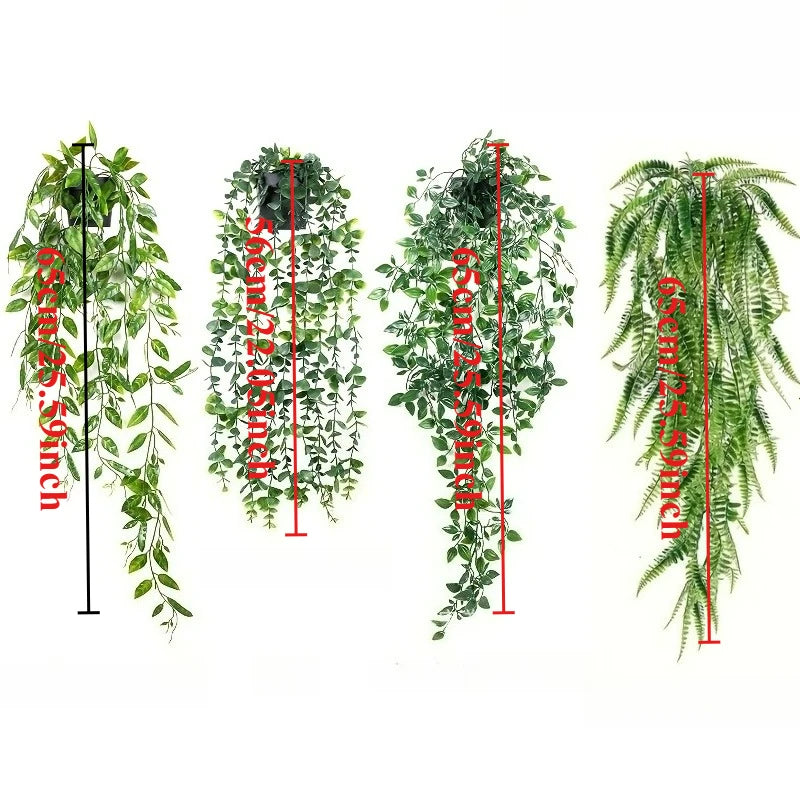 4PCS Artificial Hanging Greenery Set – Realistic Ivy Vine Décor