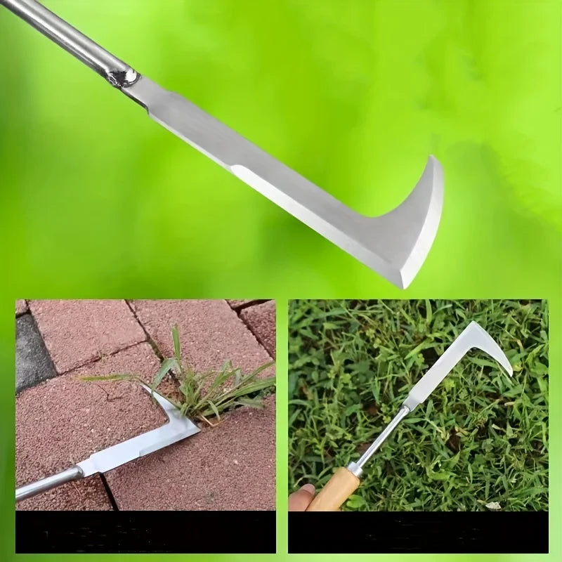 Stainless Steel Gap Weeding Tool – L-Shaped Multi-Purpose Garden Hand Tool