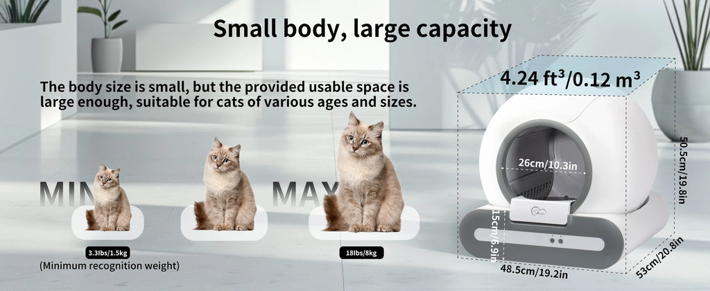 65L Self-Cleaning Cat Litter Box – Smart App-Controlled Automatic Litter Box