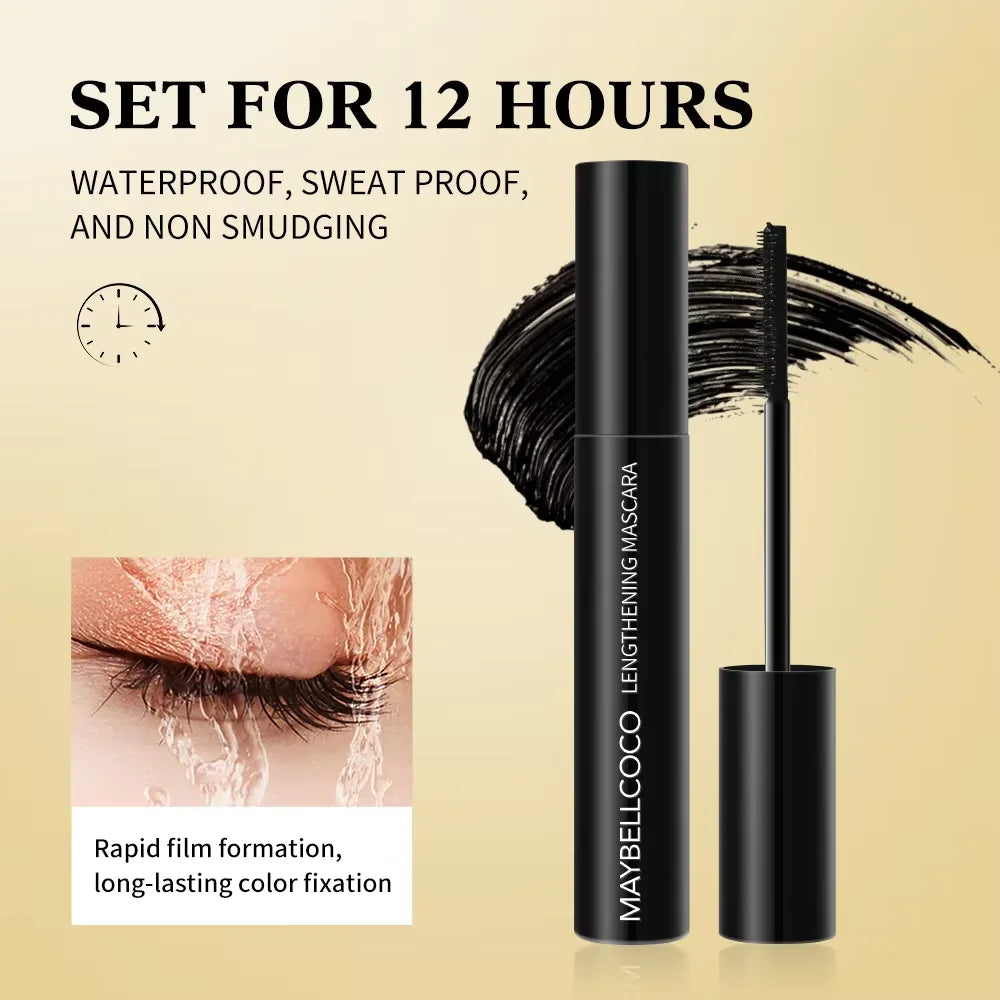 Mascara waterproof épais longue tenue recourbant effet volumisant grands yeux outil maquillage