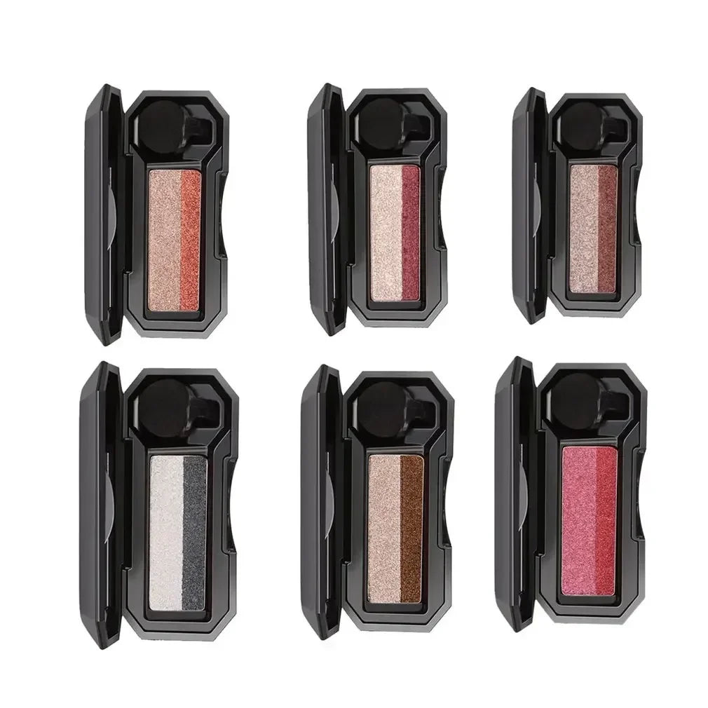 Fard à paupières double couleur, avec miroir, petit pinceau tête champignon, waterproof, maquillage yeux femmes