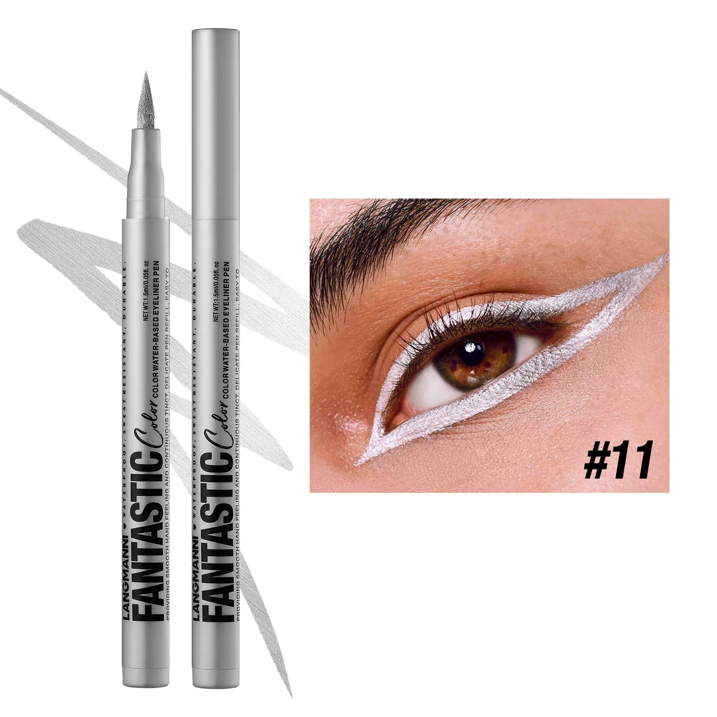 Stylo Eyeliner Liquide – 12 Couleurs, Pointe Ultra-Fine, Lisse, Facile à Appliquer, Séchage Rapide, Anti-Bavure