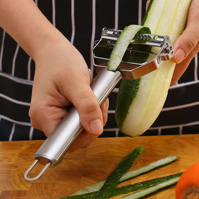 Double-Head Stainless Steel Vegetable Peeler – Multifunction Fruit, Vegetable & Melon Slicer Kitchen Tool