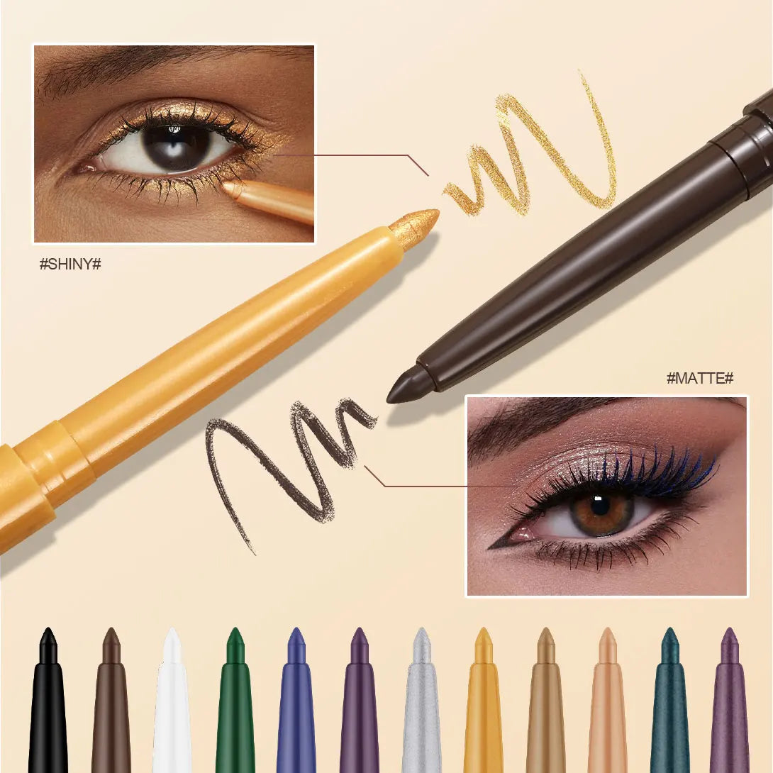 Eyeliner imperméable, résistant à la transpiration, non taché, facile à utiliser pour les débutants, vert, violet, noir, longue durée, non amovible