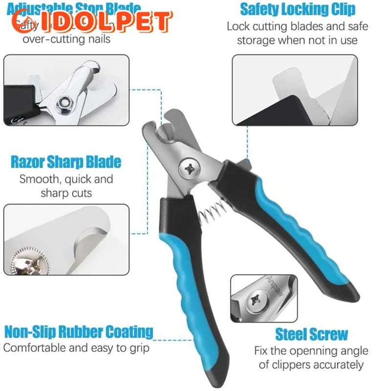 Professional Pet Nail Clipper with Safety Guard – Stainless Steel Grooming Tool
