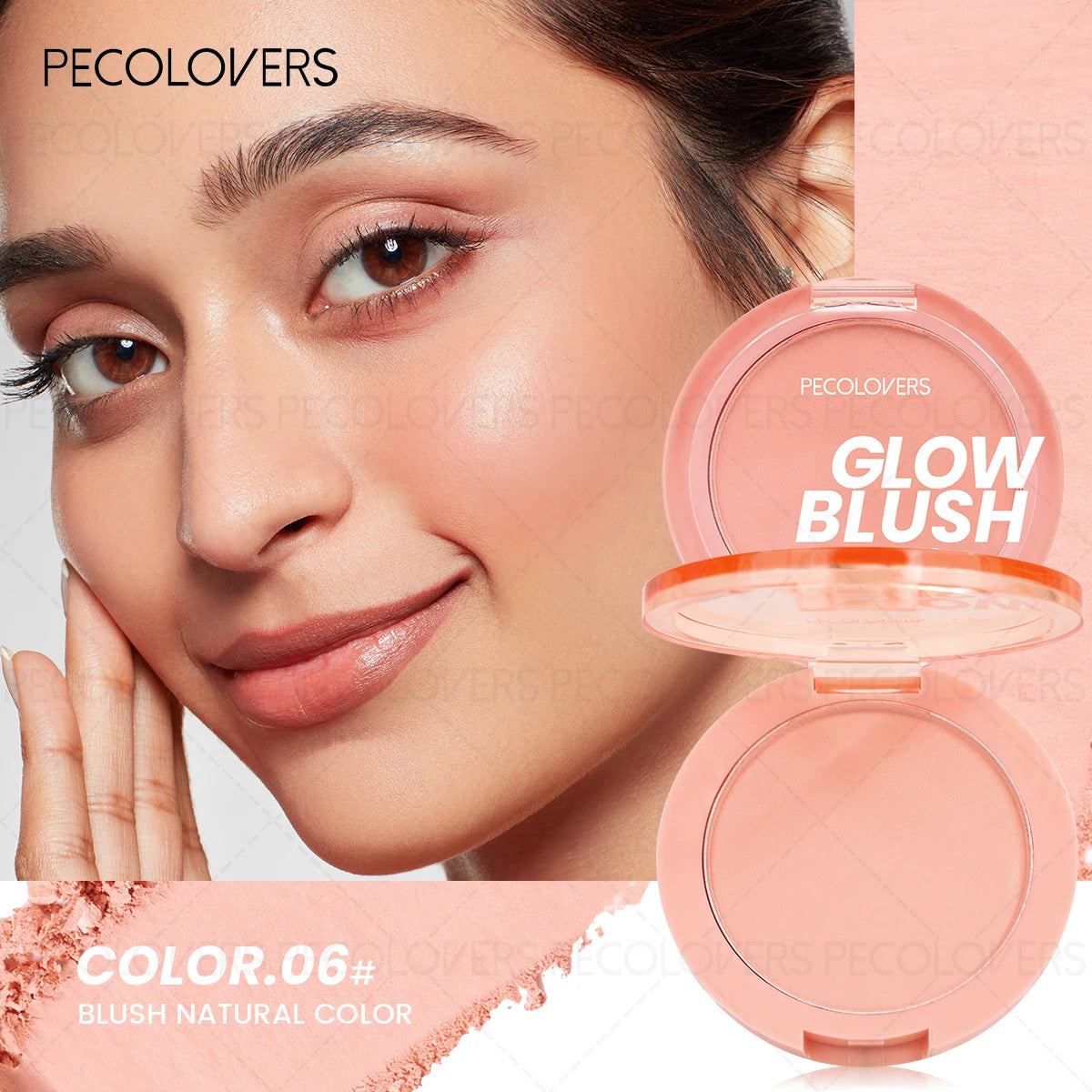 Palette de Blush 1 pièce — Résistante à l’Eau, Teinte Rose, Facile à Appliquer, Effet Maquillage 3D Naturel, Fini Mat, Nuances de Rouge