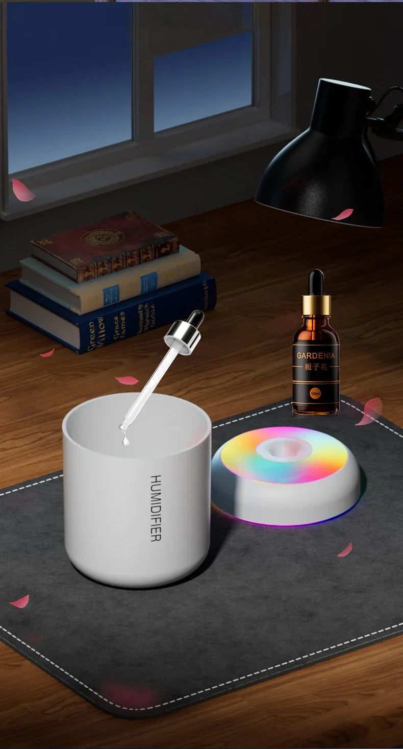 Mini USB Aroma Diffuser – 180ML Essential Oil Humidifier for Car, Home & Bedroom