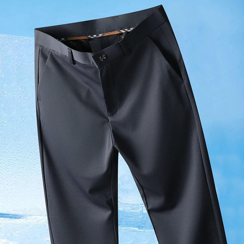 Pantalon d’Été Homme 29-42 – Léger, Coupe Droite, Extensible, Sans Repassage, Tissu Doux et Rafraîchissant