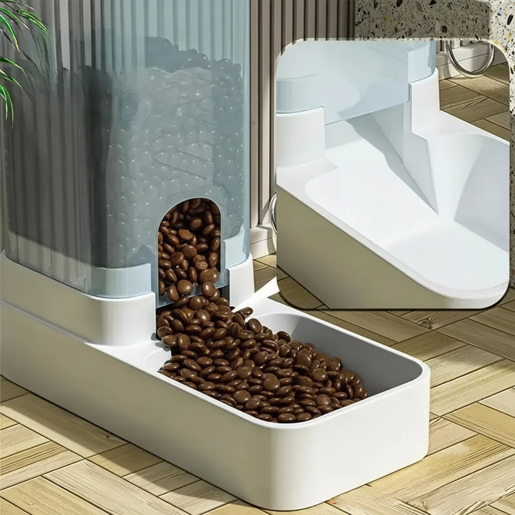 Automatic Pet Feeder & Water Dispenser – Gravity Food and Water Station