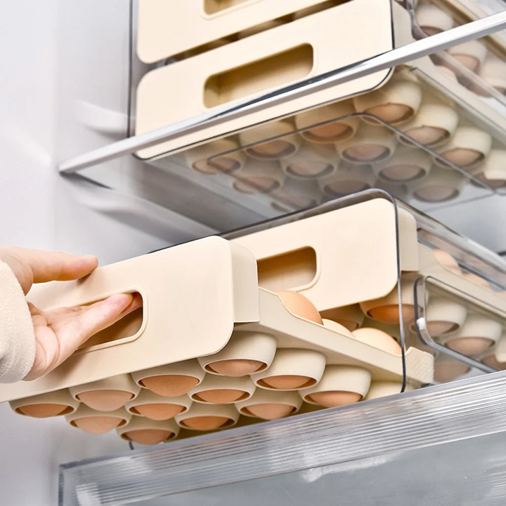Multi-Layer Egg Storage Container – Refrigerator Drawer Organizer Rack