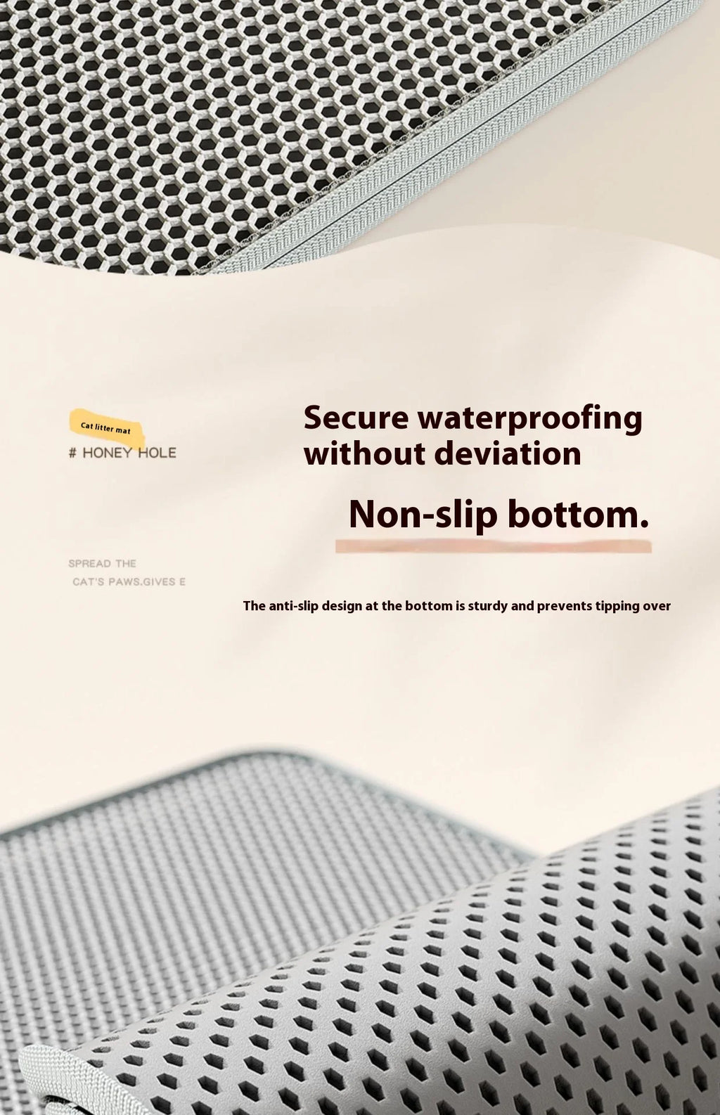 2-Layer Cat Litter Mat – Waterproof Non-Slip Litter Trapping Mat