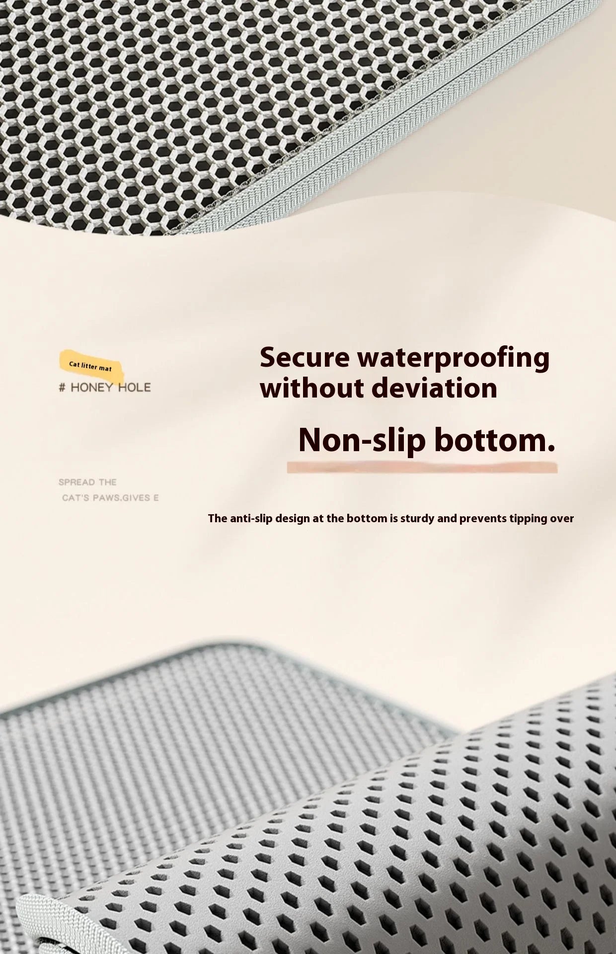 2-Layer Cat Litter Mat – Waterproof Non-Slip Litter Trapping Mat