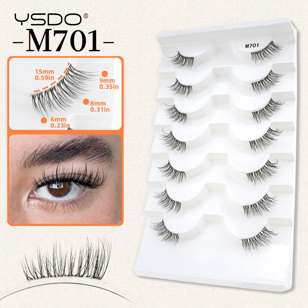 3 à 7 paires de cils en vison synthétique – Faux cils faits main, naturels et nude, effet croisé et désordonné – Cils 3D bouclés pour maquillage