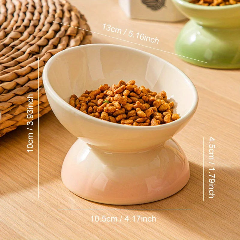 2-Pack Elevated Pet Bowls – 15° Tilted Feeding Bowls for Cats & Small Dogs
