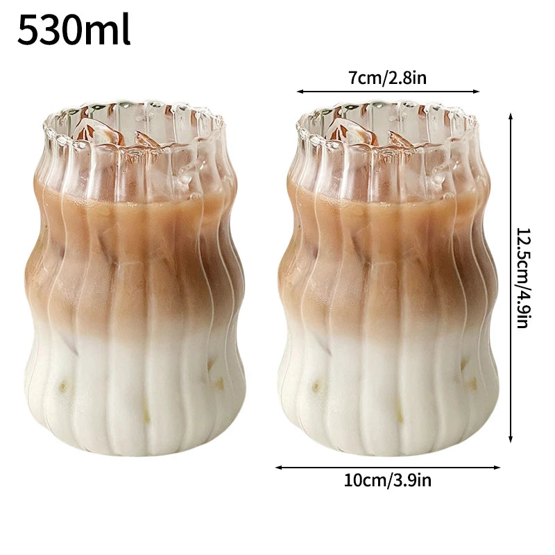 Aesthetic Glass Cups Set – Iced Coffee, Latte, Cocktail & Wine Glass Drinkware Collection