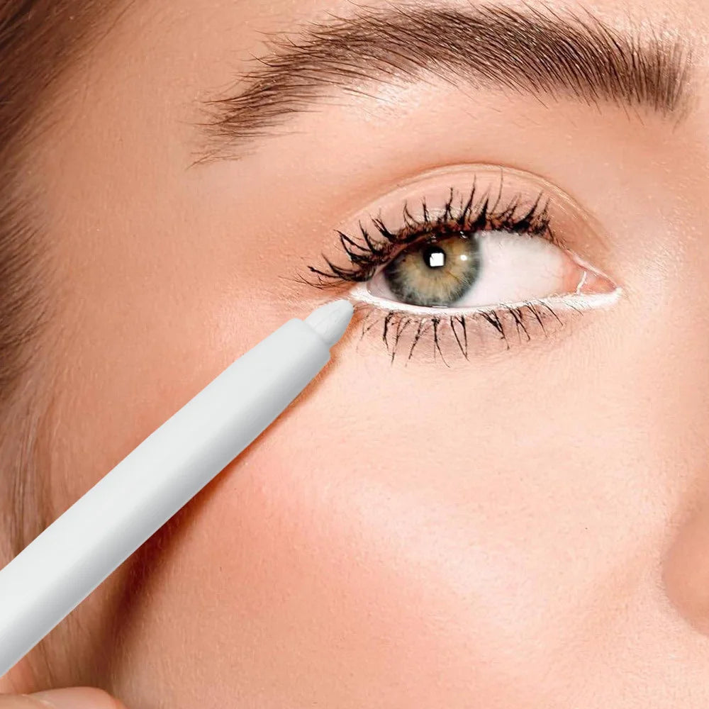 Eyeliner Gel Waterproof – Anti-Bavure, Longue Tenue, Texture Lisse, Blanc, Maquillage des Yeux pour Femmes