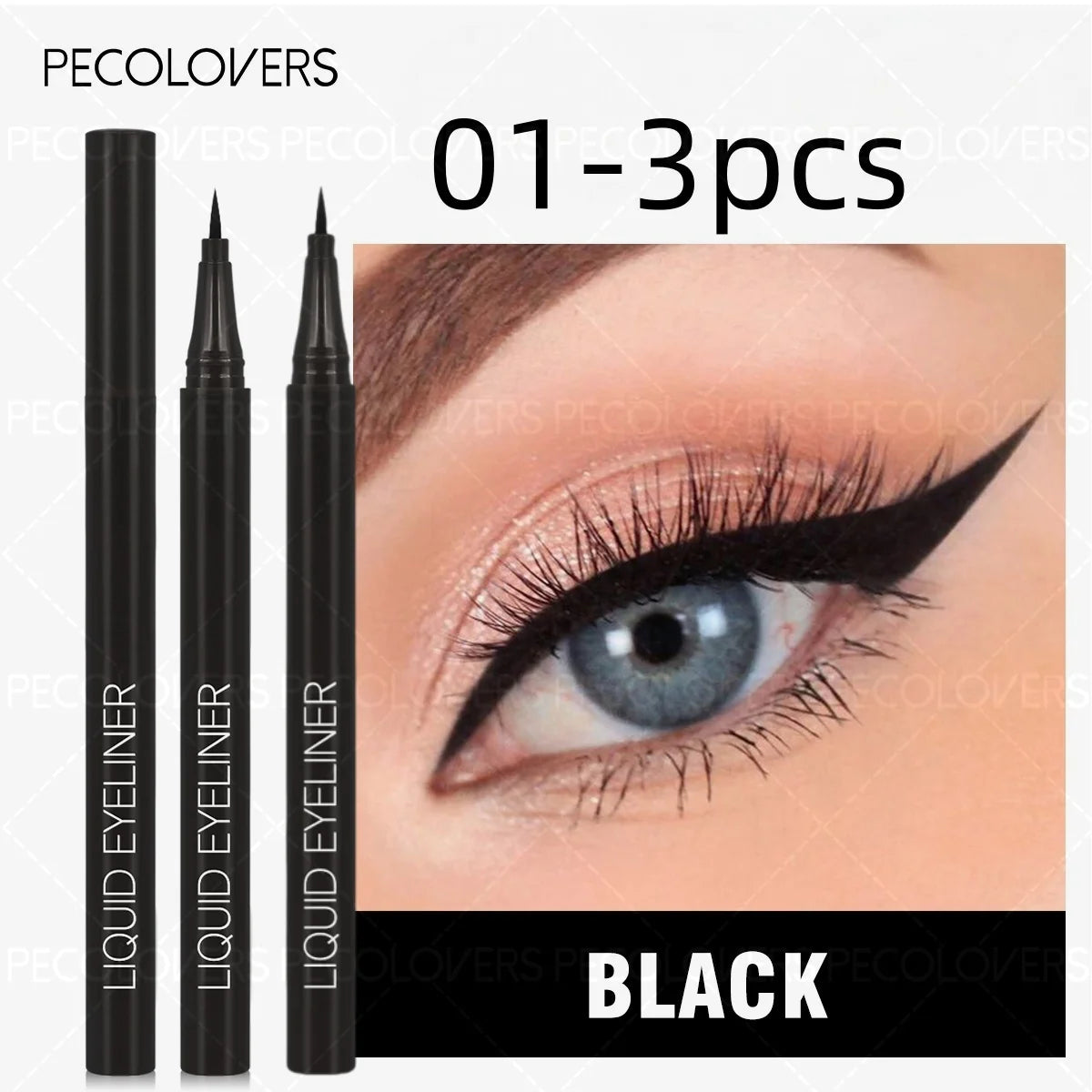 3 pcs Eyeliner Liquide Noir – Étanche, Séchage Rapide, Crayon Yeux, Maquillage pour Femmes, Cosmétiques