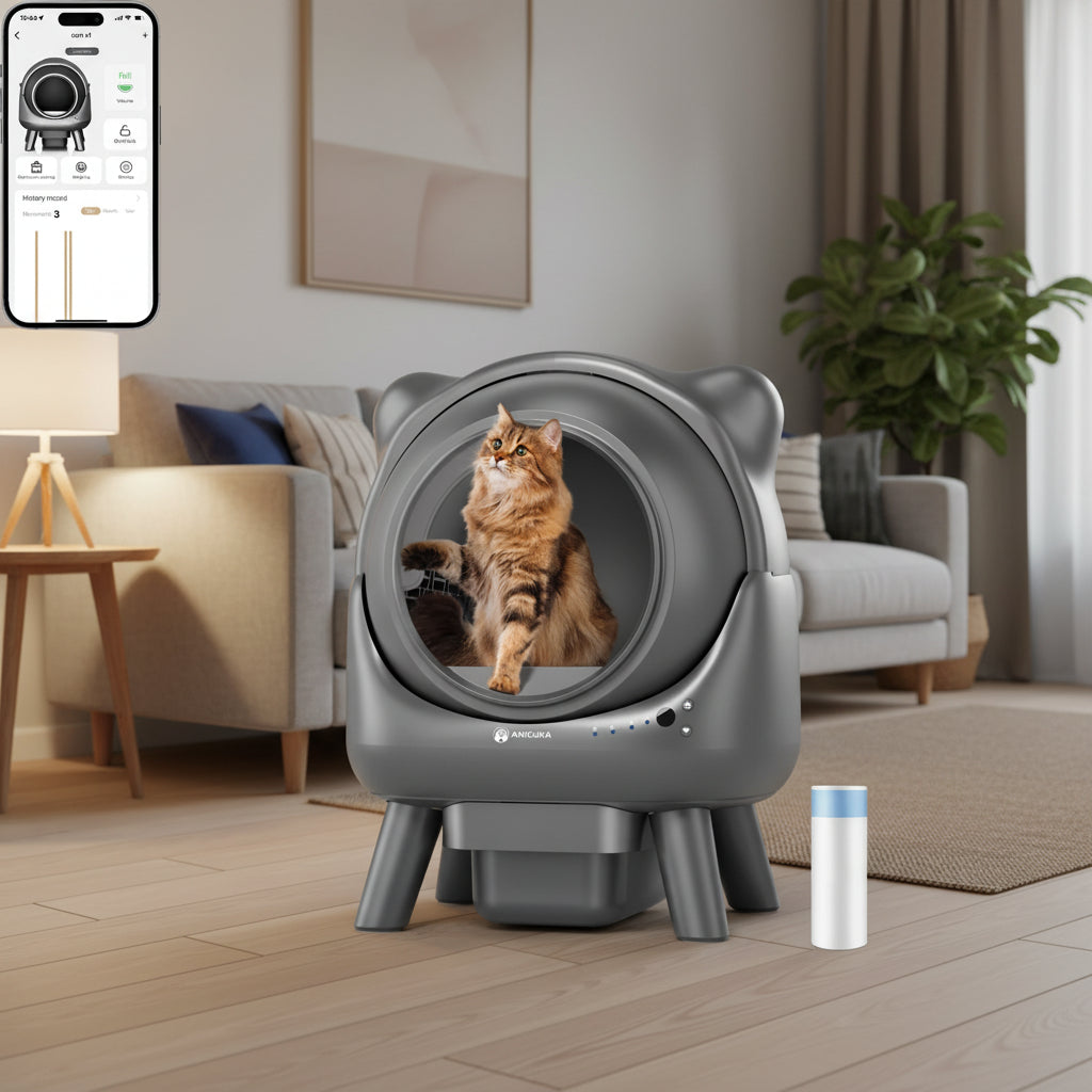 80L Smart Self-Cleaning Cat Litter Box – Automatic App-Controlled Litter Box