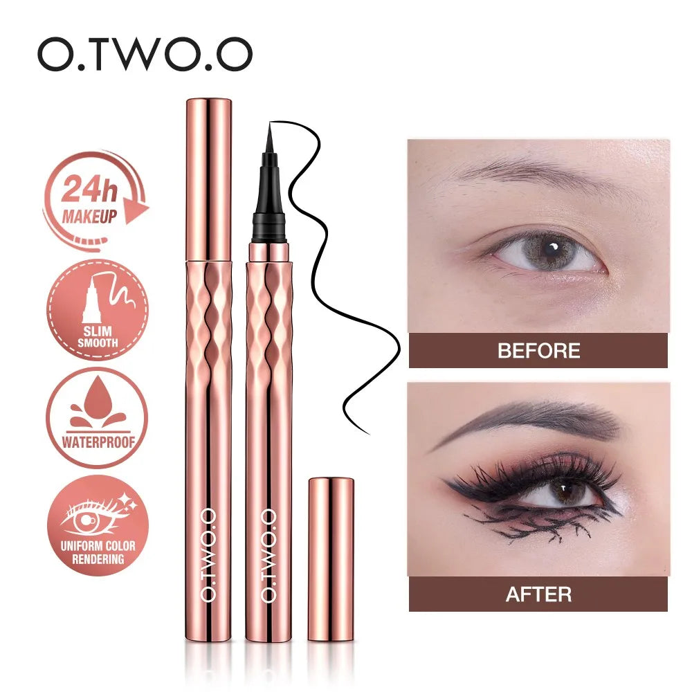 Crayon Eyeliner Liquide– Tenue 24 Heures, Facile à Dessiner, Étanche, Séchage Rapide, Lisse, Maquillage Naturel des Yeux