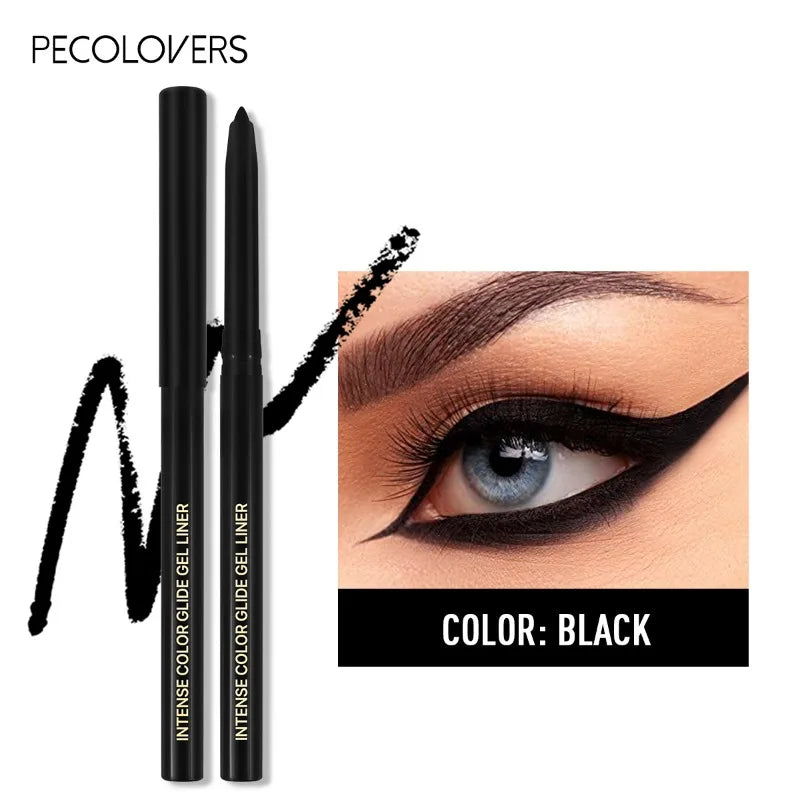 5 PCS Crayons Gel Eyeliner Noir Étanches – Tenue Longue, Effet Naturel, Facile à Porter, Mat, Séchage Rapide, Anti-Bavure, Maquillage des Yeux