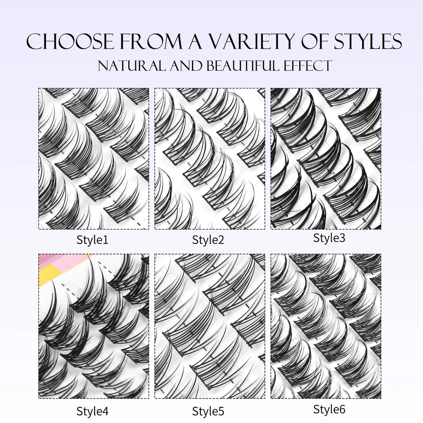 Grappes de cils 320 pcs – Extensions de cils naturels en grappes, plateau mixte volumineux – Cils naturels