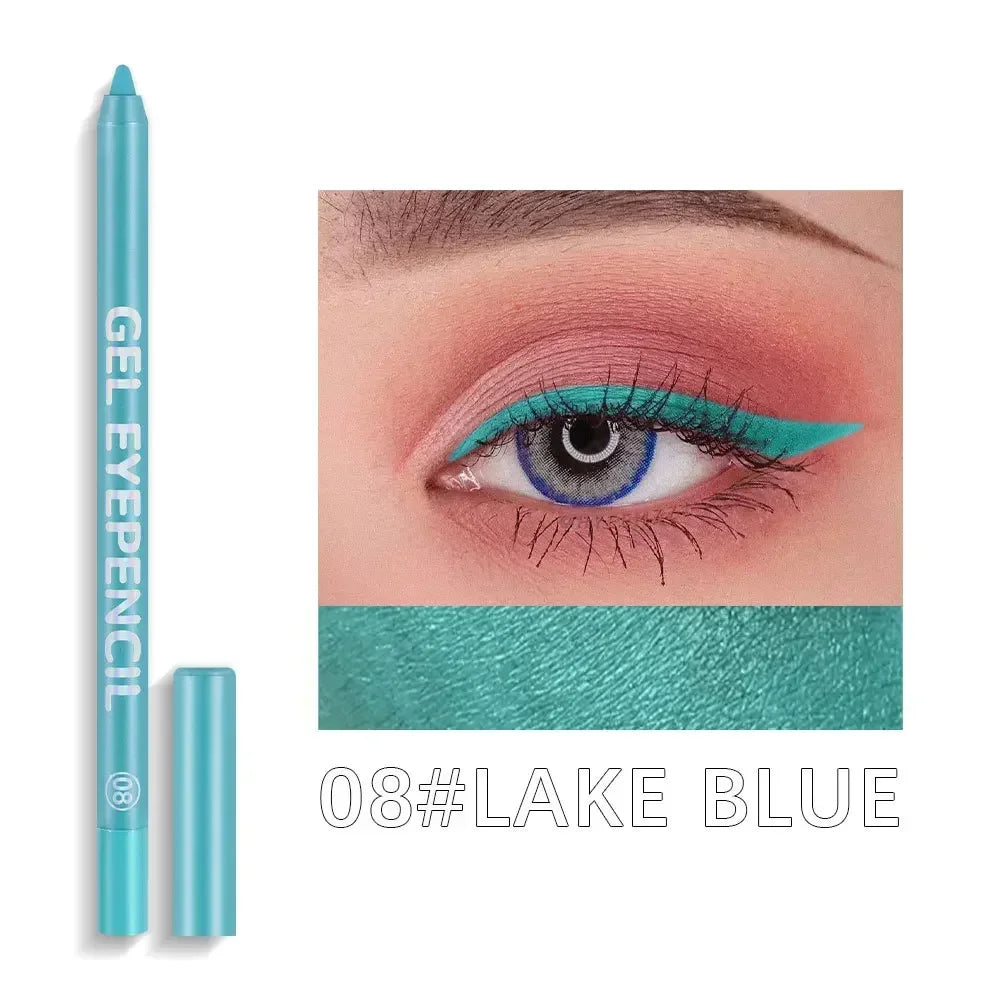 Crayon Gel Eyeliner Étanche – 12 pcs, Couleurs Mattes et UV Lumineuses, Set de Crayons Yeux, Outil de Maquillage