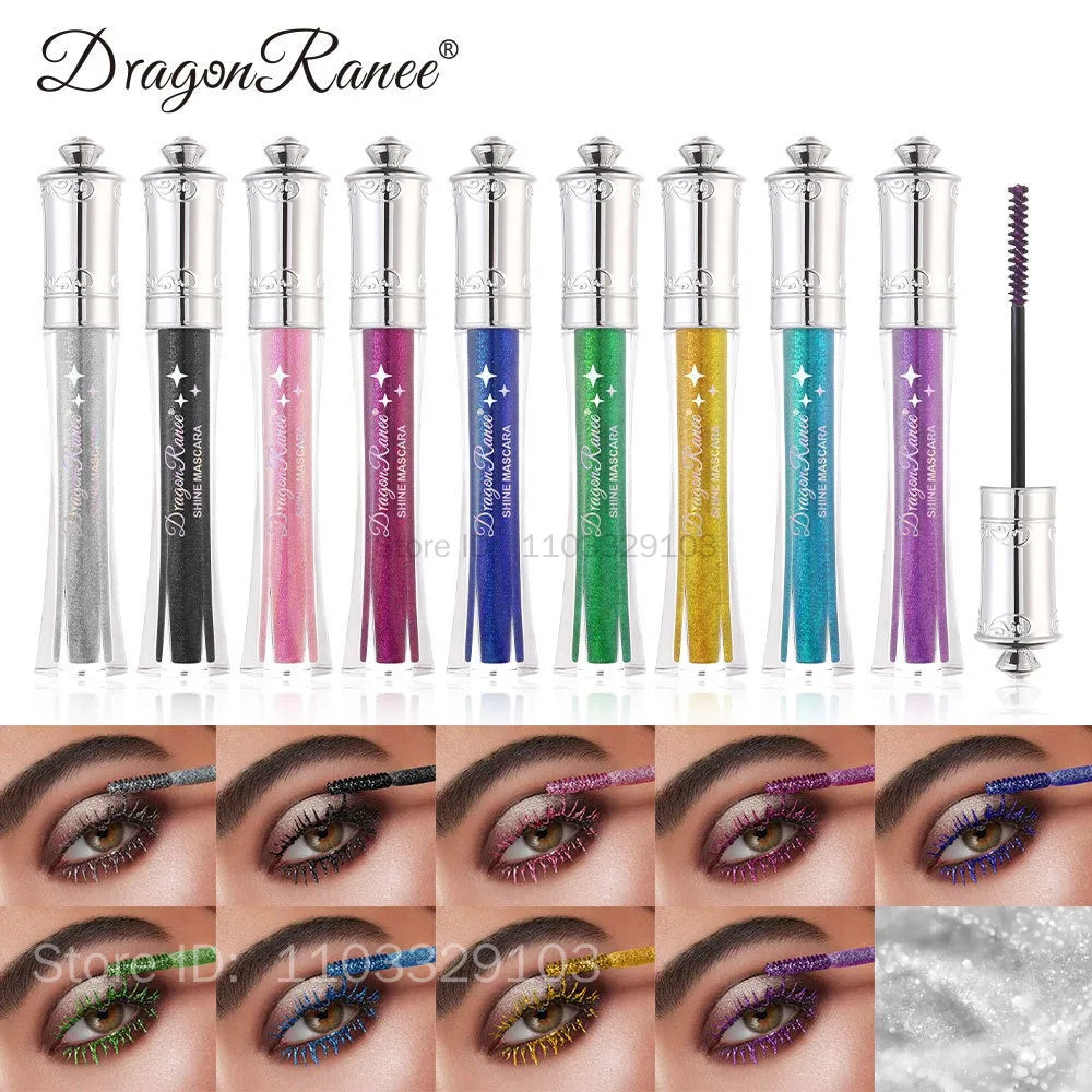 Mascara pailleté diamant coloré bleu waterproof scintillant séchage rapide extensions cils