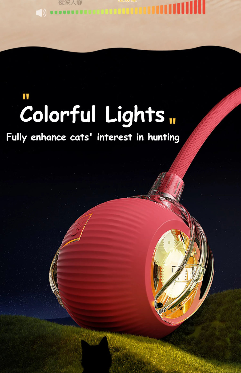 Automatic Interactive Rolling Ball with Faux Tail – Rechargeable Smart Cat & Dog Toy