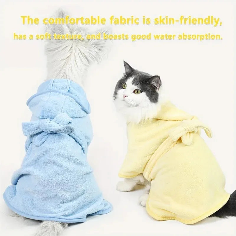 Quick-Dry Pet Bathrobe – Super Absorbent Towel Robe for Dogs & Cats