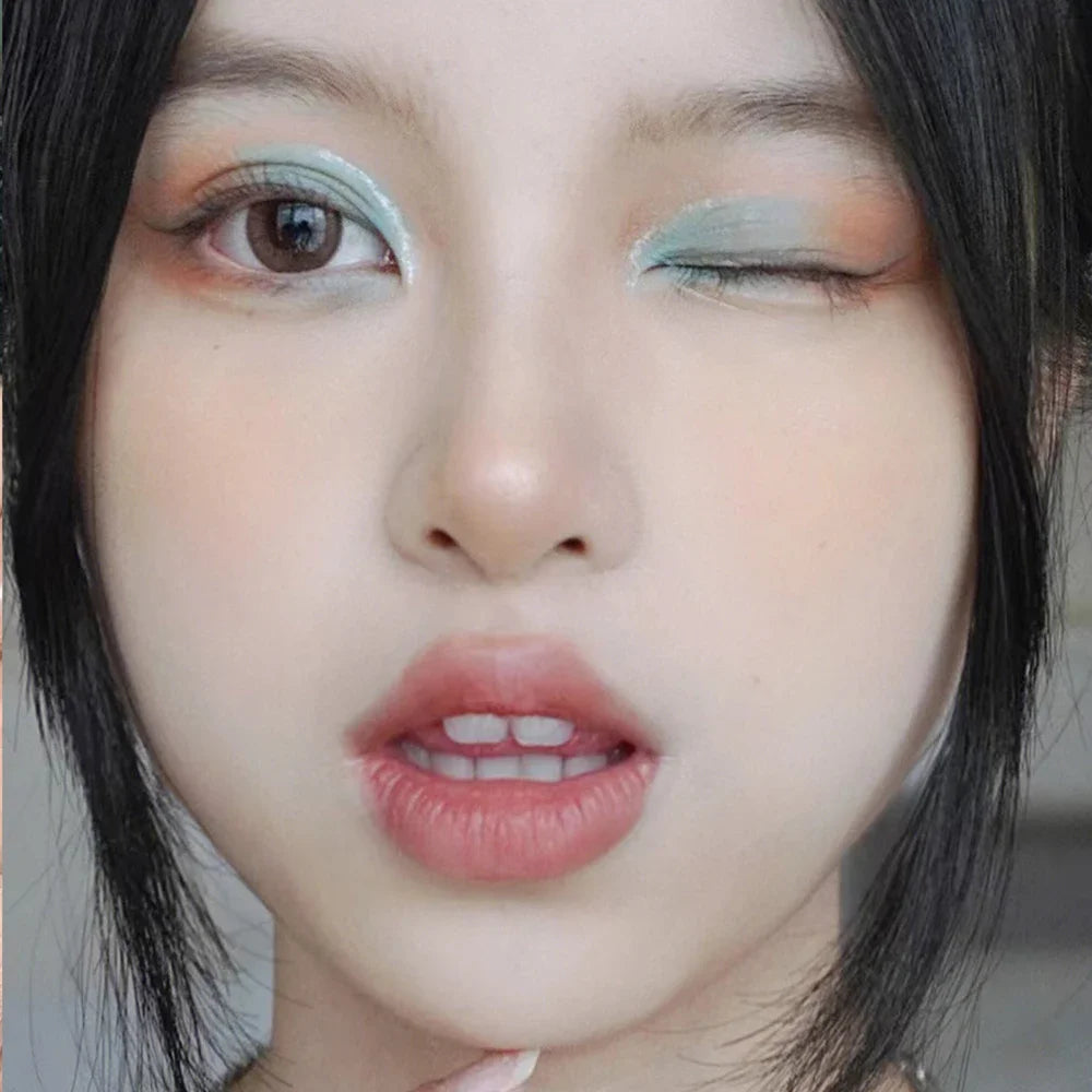 Ombre à paupières liquide bleue 2 en 1, mate, pailletée, nacrée, maquillage pour les yeux, effet gouttelette illuminatrice, outils de beauté