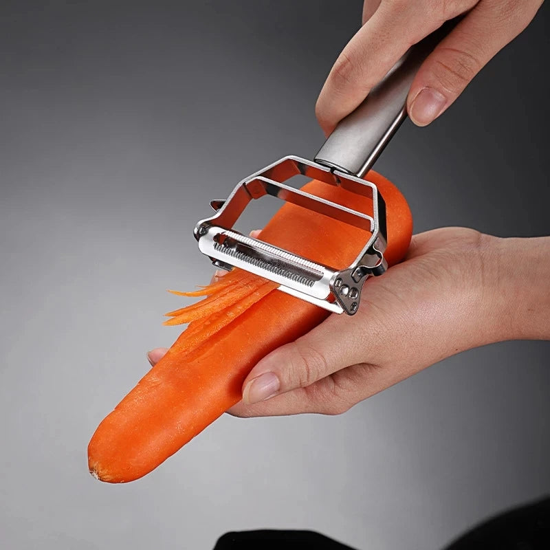 Double-Head Stainless Steel Vegetable Peeler – Multifunction Fruit, Vegetable & Melon Slicer Kitchen Tool
