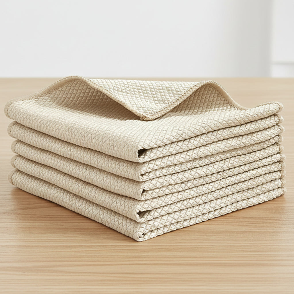 Microfiber Fish Scale Glass Cleaning Cloth – Lint-Free Absorbent Cleaning Towel