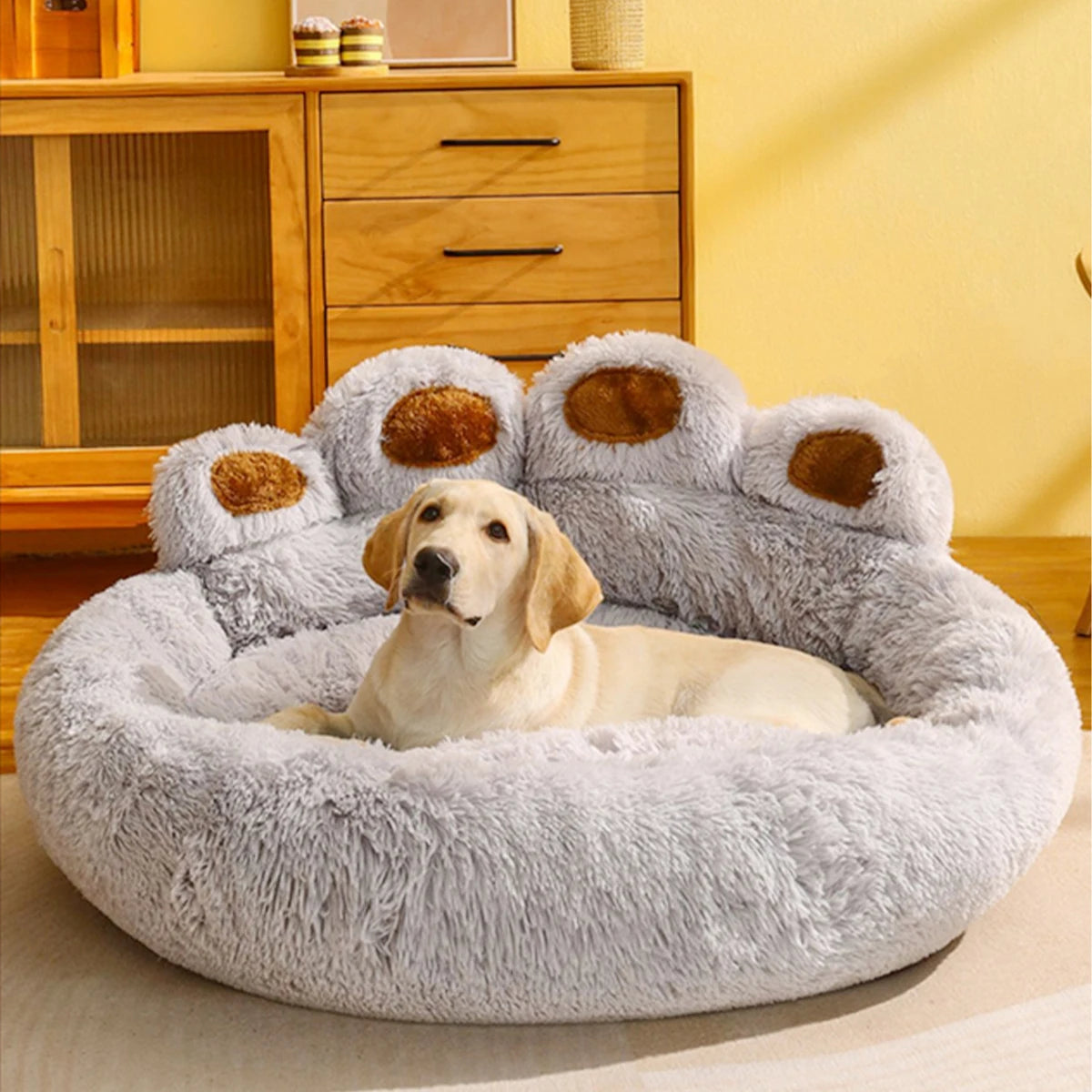 Fluffy Plush Pet Bed – Warm Sofa Bed for Dogs & Cats