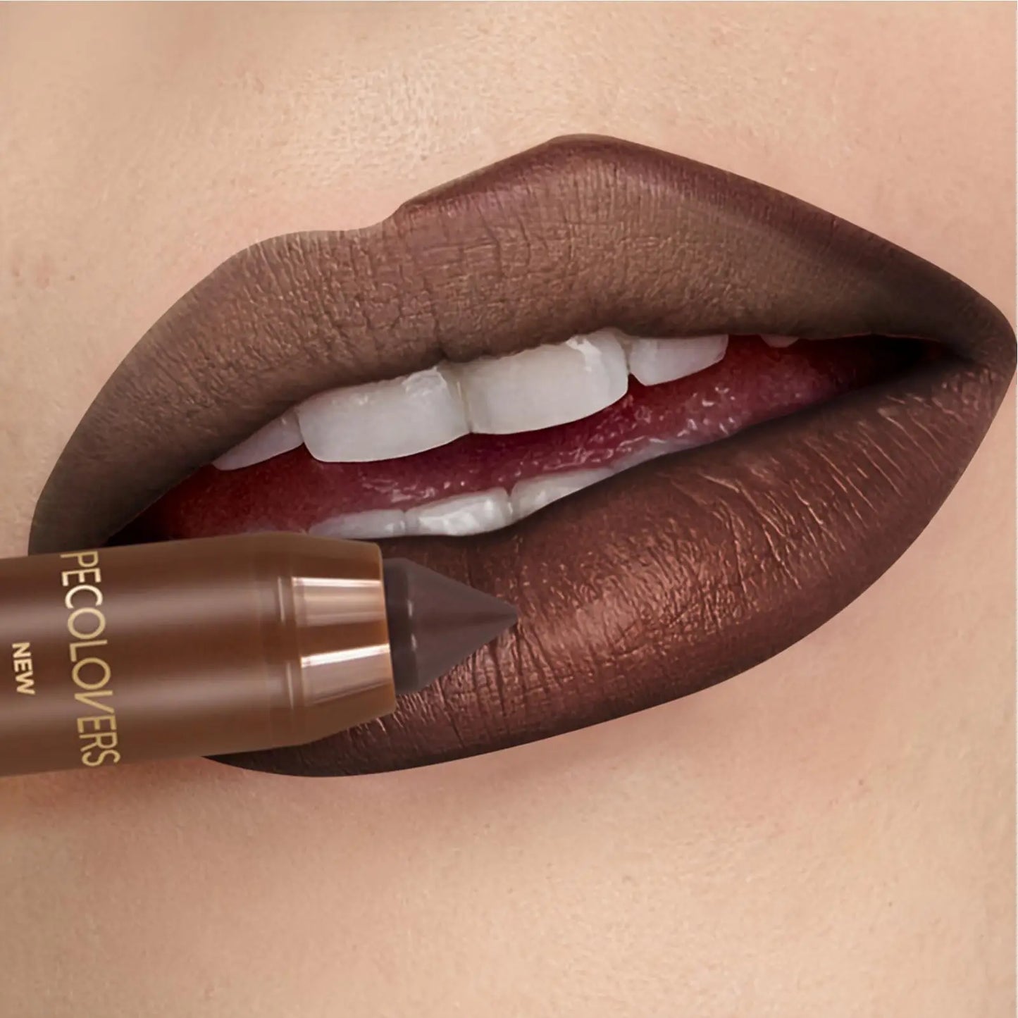 Crayon à Lèvres Mat Multicolore – Longue Tenue, Effet Naturel, Teintes Marron, Fini Mat, Haute Pigmentation