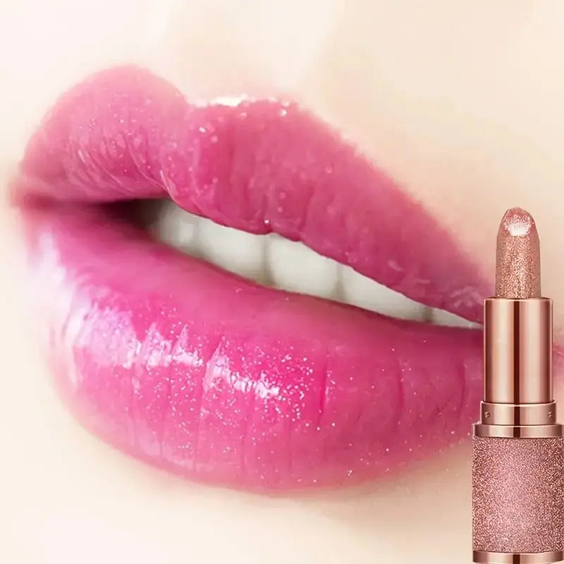 « Rouge à lèvres pailleté thermosensible – Longue tenue, waterproof »