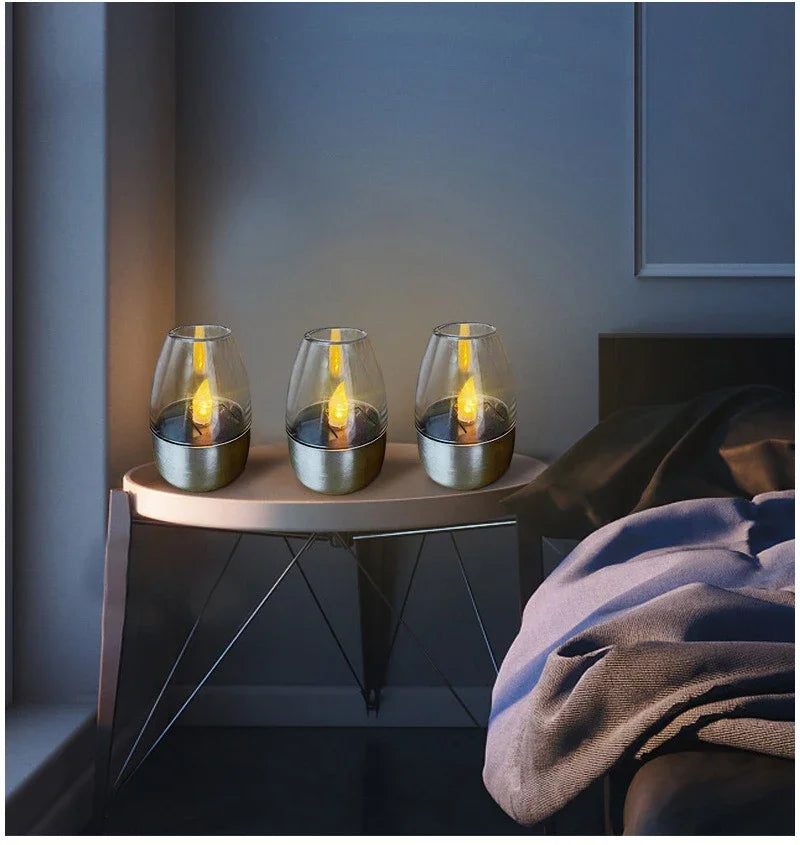 Solar LED Flameless Candles – Waterproof Outdoor Candle Lights for Garden & Wedding Decor