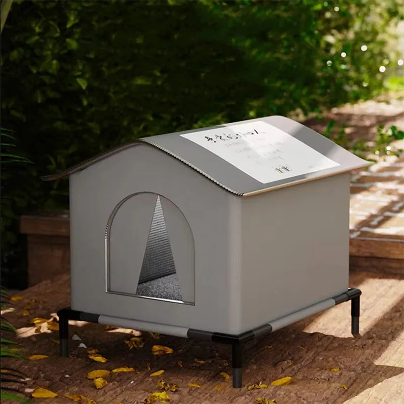 Waterproof Outdoor Pet House – Foldable Warm Shelter for Cats & Small Dogs