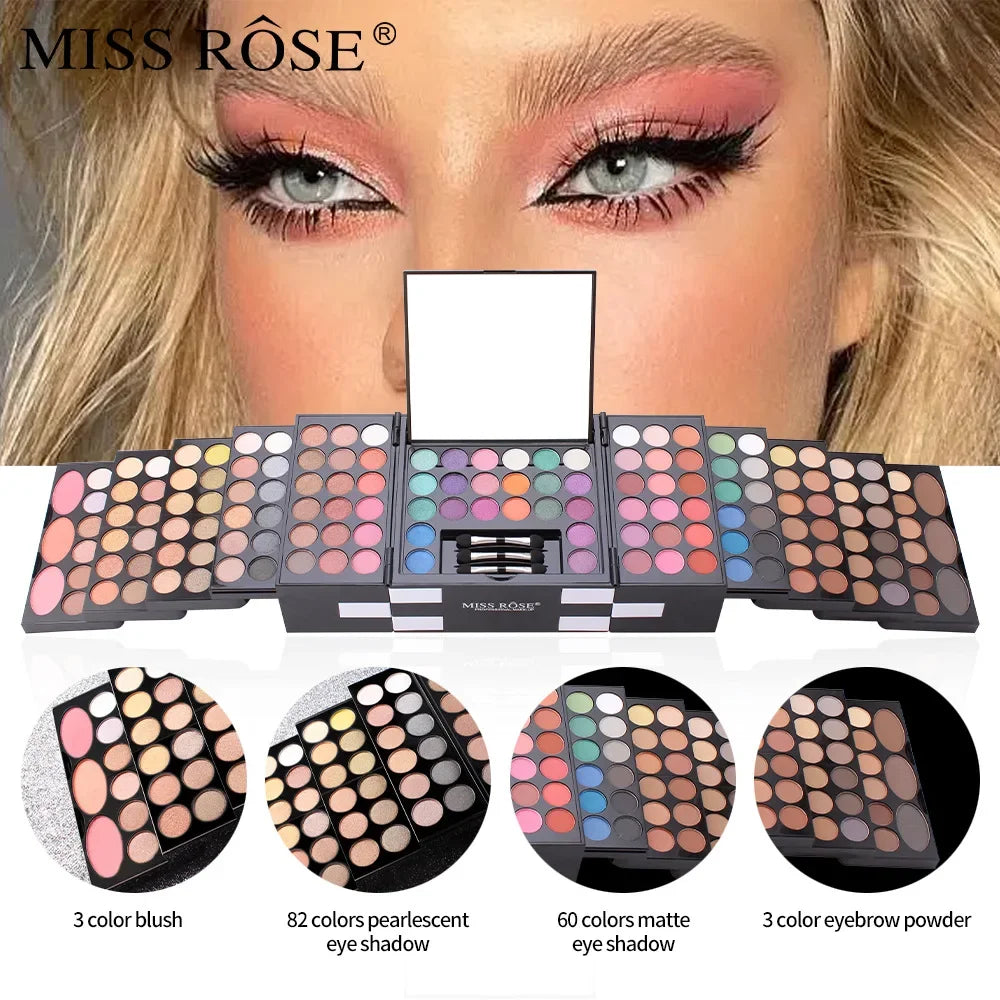 Maquillage pour femmes Kit complet tout en un maquillage coffrets cadeaux ombre à paupières poudre sourcil rouge à lèvres correcteur Blush brosse Palette