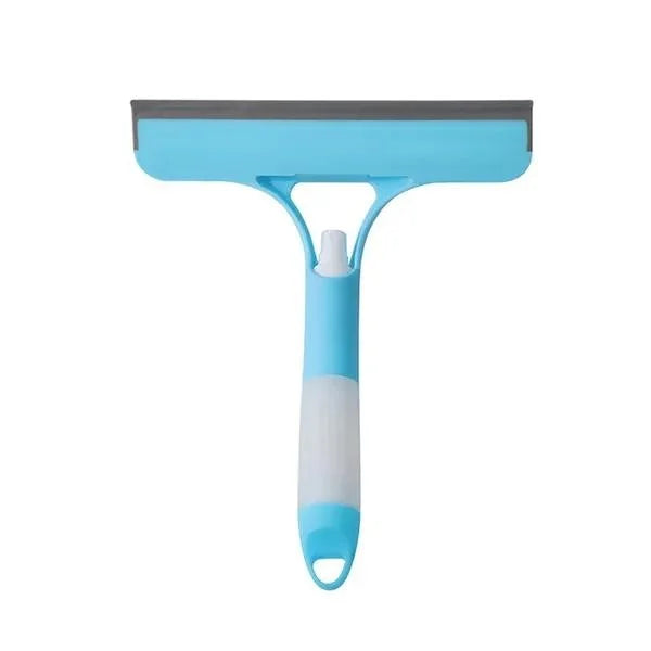 Multi-Function Window Cleaning Brush – Spray Glass Wiper with Rubber Scraper
