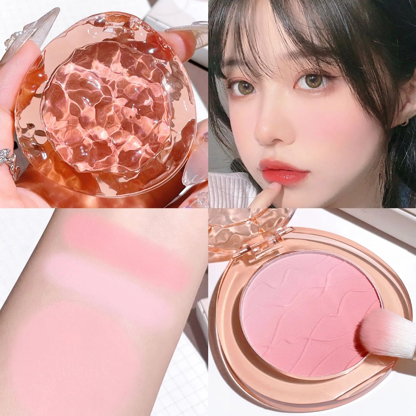Blush Cute Pop Dégradé — Fini Mat, Texture Délicate, Maquillage Quotidien Nude, Illumine les Joues