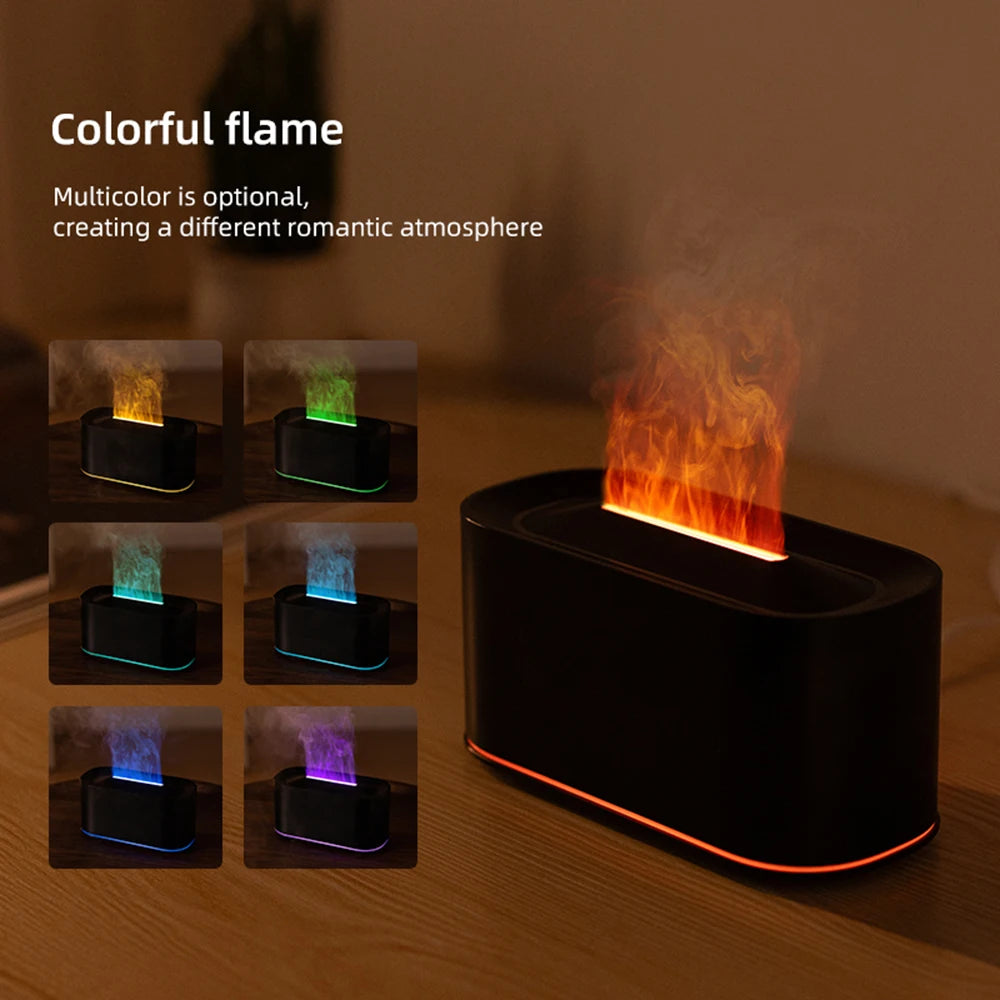Flame Aroma Diffuser – Colorful LED Essential Oil Humidifier for Home & Relaxation