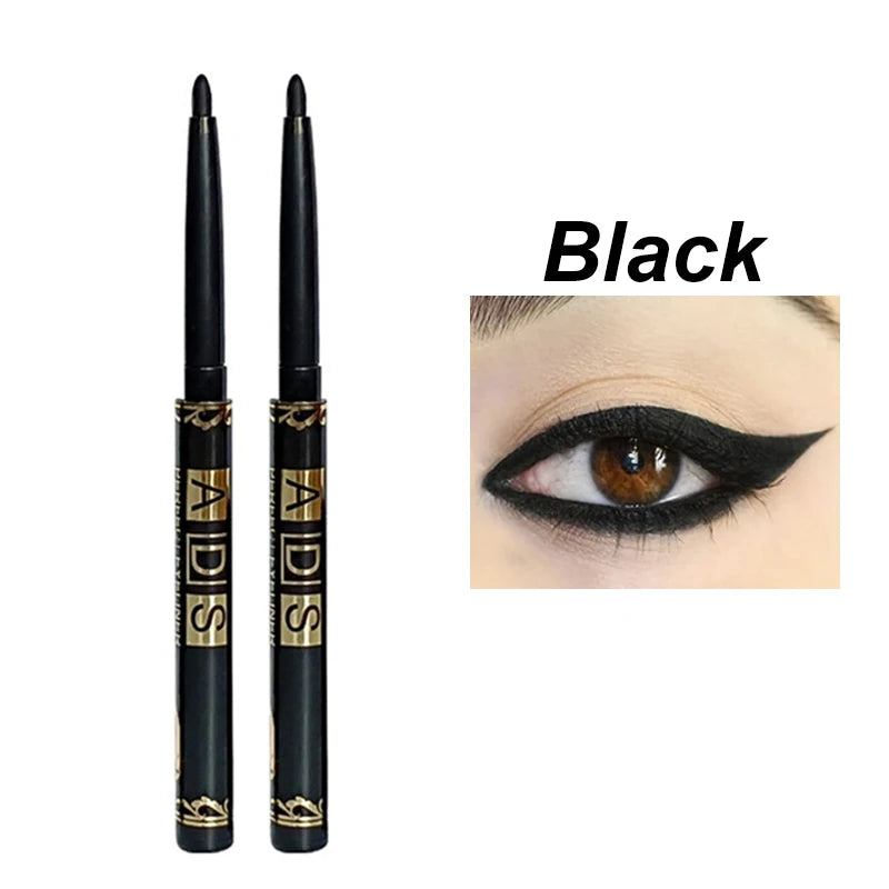 Crayons Eyeliner Noir Waterproof — disponible en 1/2/5/12 pcs, longue tenue, facile à appliquer, gel mat anti-bavures pour un maquillage des yeux intense