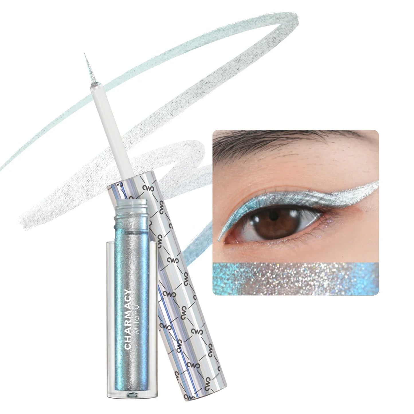 Eyeliner Liquide Duochrome Pailleté — waterproof, longue tenue, pointe ultra-fine, anti-bavures, maquillage des yeux