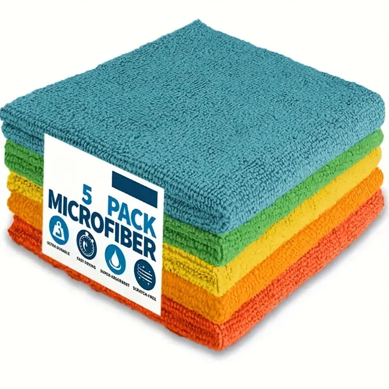 Microfiber Cleaning Cloth Set – Absorbent Kitchen & Bathroom Towels