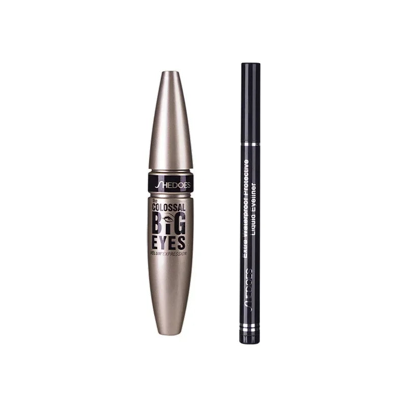 Mascara liquide waterproof longue tenue anti-bavure avec eyeliner