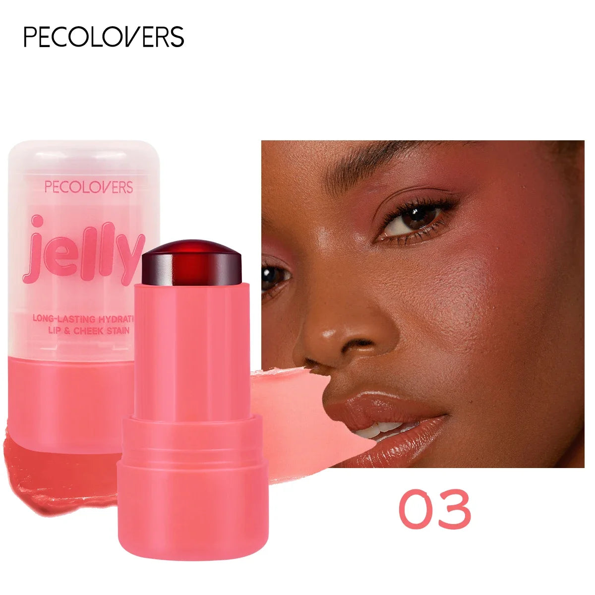 Stick Blush 1 PC — Pour Lèvres et Joues, Multi-couleurs Transparentes, Résistant aux Fruits, Parfait pour Toutes Occasions