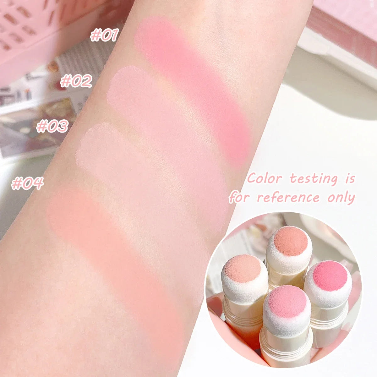 Stick Blush Velours Rose – Fini Mat Naturel, Imperméable, Utilisable sur les Lèvres et les Joues, Maquillage Portable et Facile à Appliquer